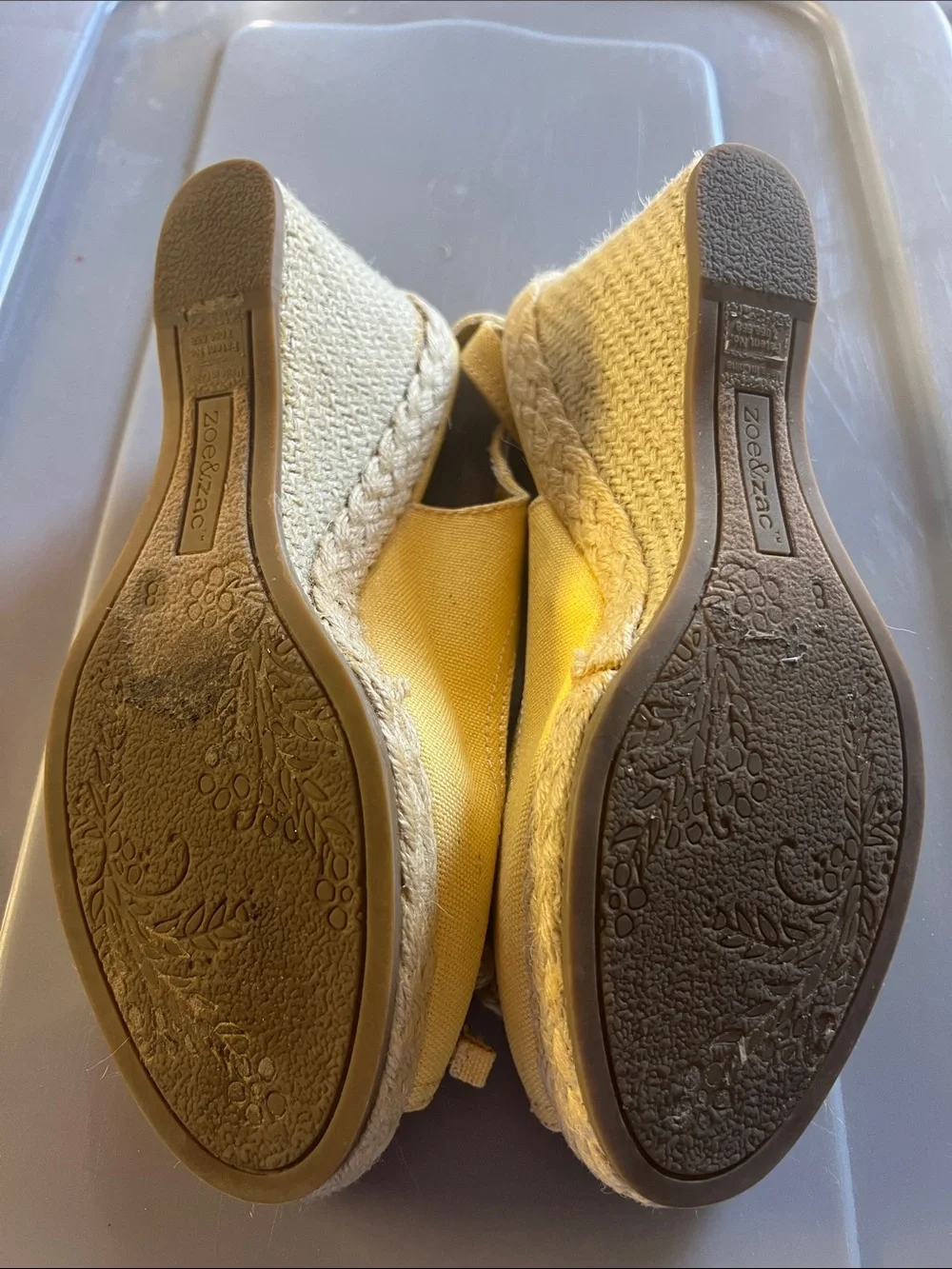 Yellow Slingback Peep-Toe Flats with Rope Bow Accent